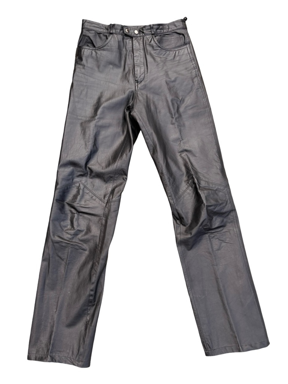Vintage 90s Leather Loft 100% Leather Black Straight Leg Women’s Pants size 28
